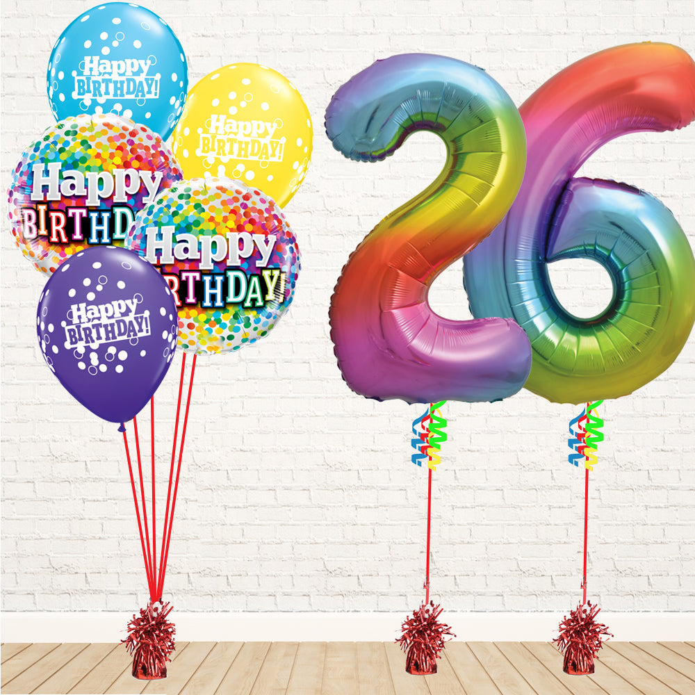 Jolly Rainbow Number Birthday Package - PartyFeverLtd