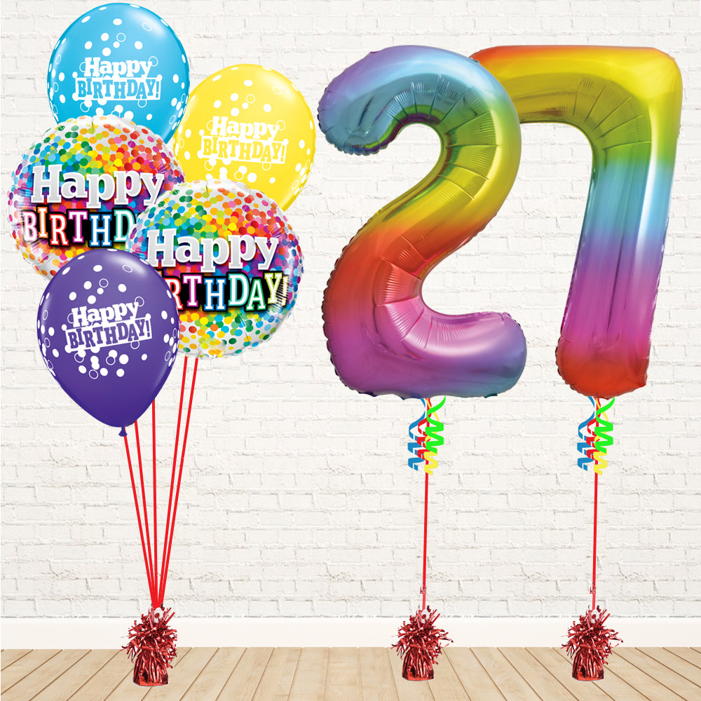 Jolly Rainbow Number Birthday Package - PartyFeverLtd