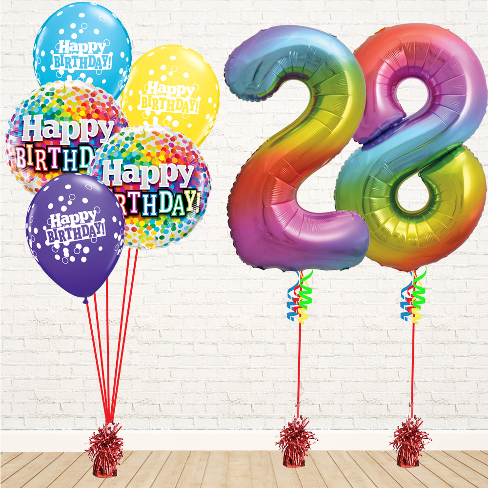 Jolly Rainbow Number Birthday Package - PartyFeverLtd