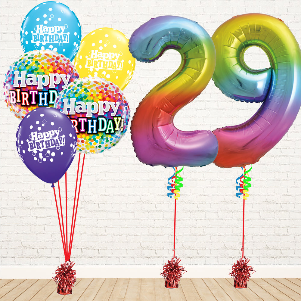 Jolly Rainbow Number Birthday Package - PartyFeverLtd