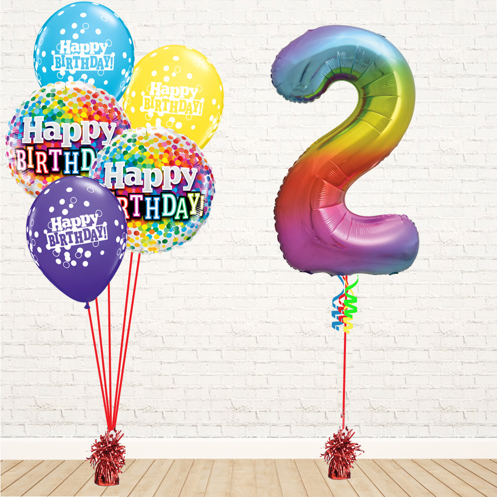 Jolly Rainbow Number Birthday Package - PartyFeverLtd