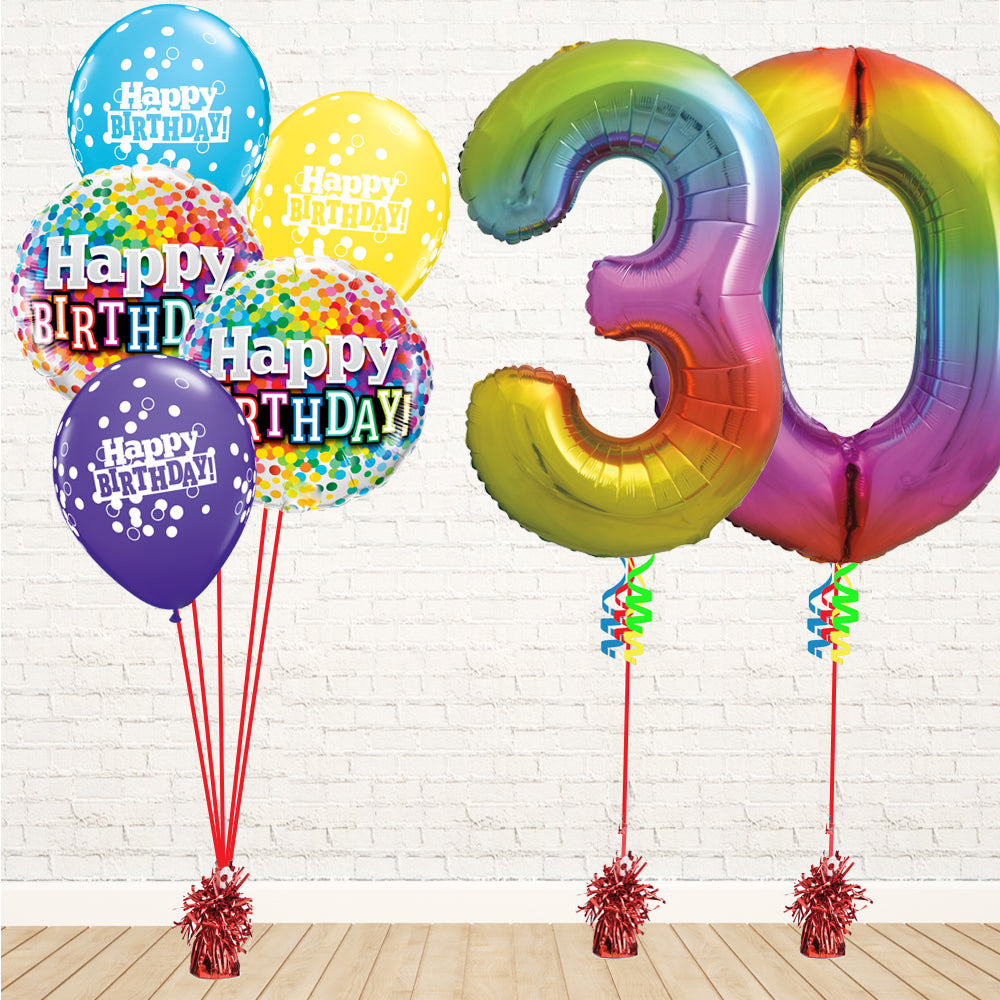 Jolly Rainbow Number Birthday Package - PartyFeverLtd