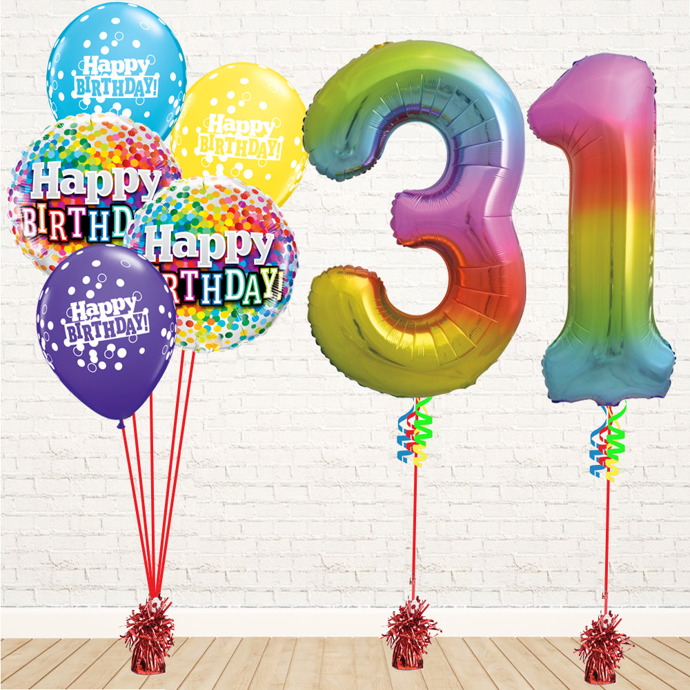 Jolly Rainbow Number Birthday Package - PartyFeverLtd