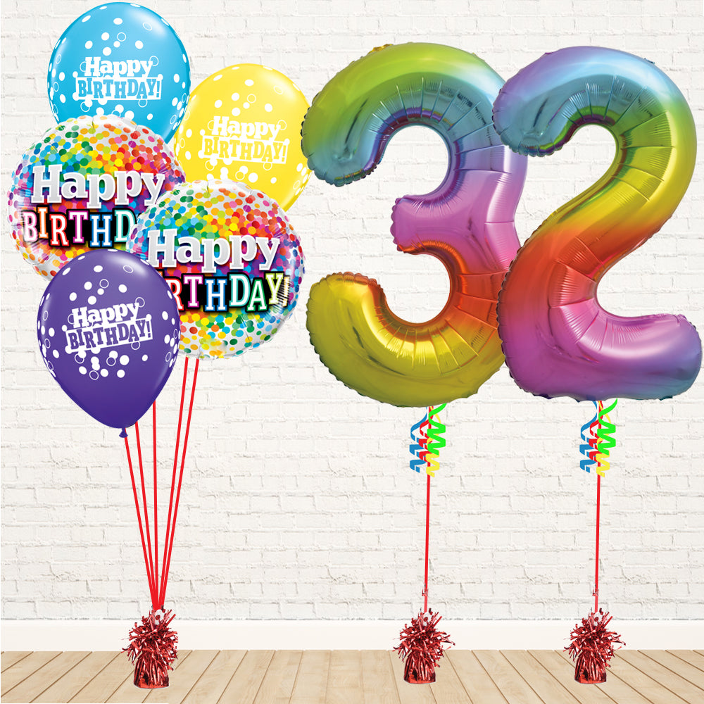 Jolly Rainbow Number Birthday Package - PartyFeverLtd