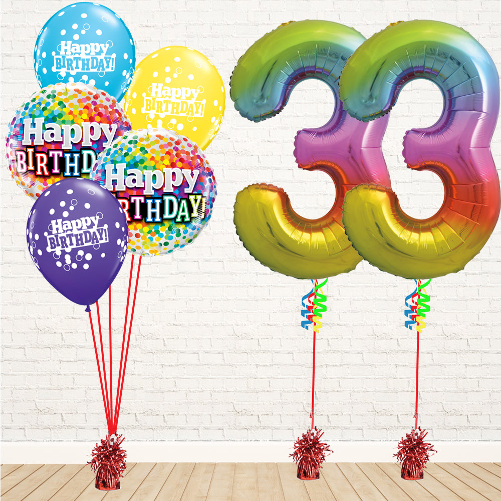 Jolly Rainbow Number Birthday Package - PartyFeverLtd