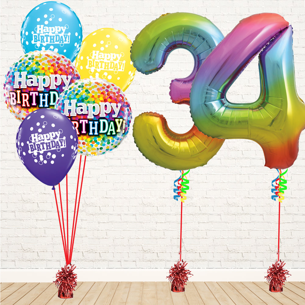 Jolly Rainbow Number Birthday Package - PartyFeverLtd