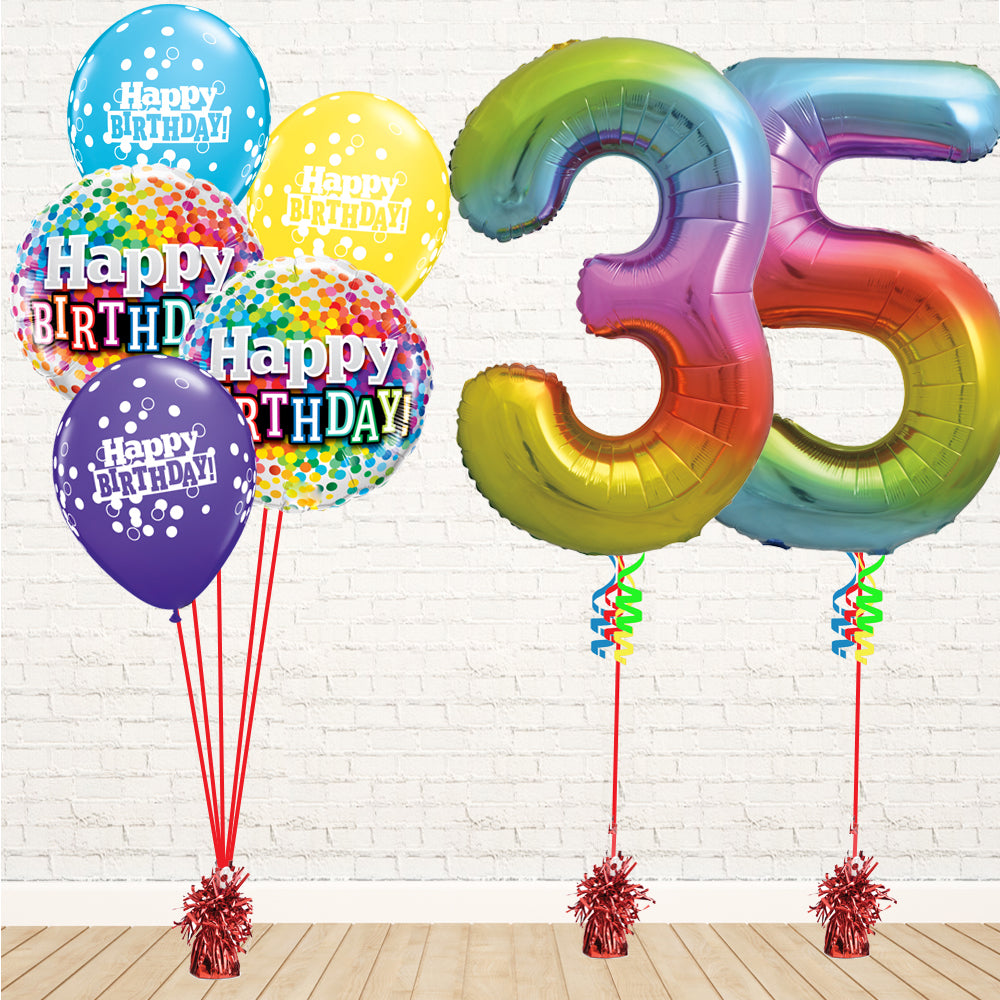 Jolly Rainbow Number Birthday Package - PartyFeverLtd