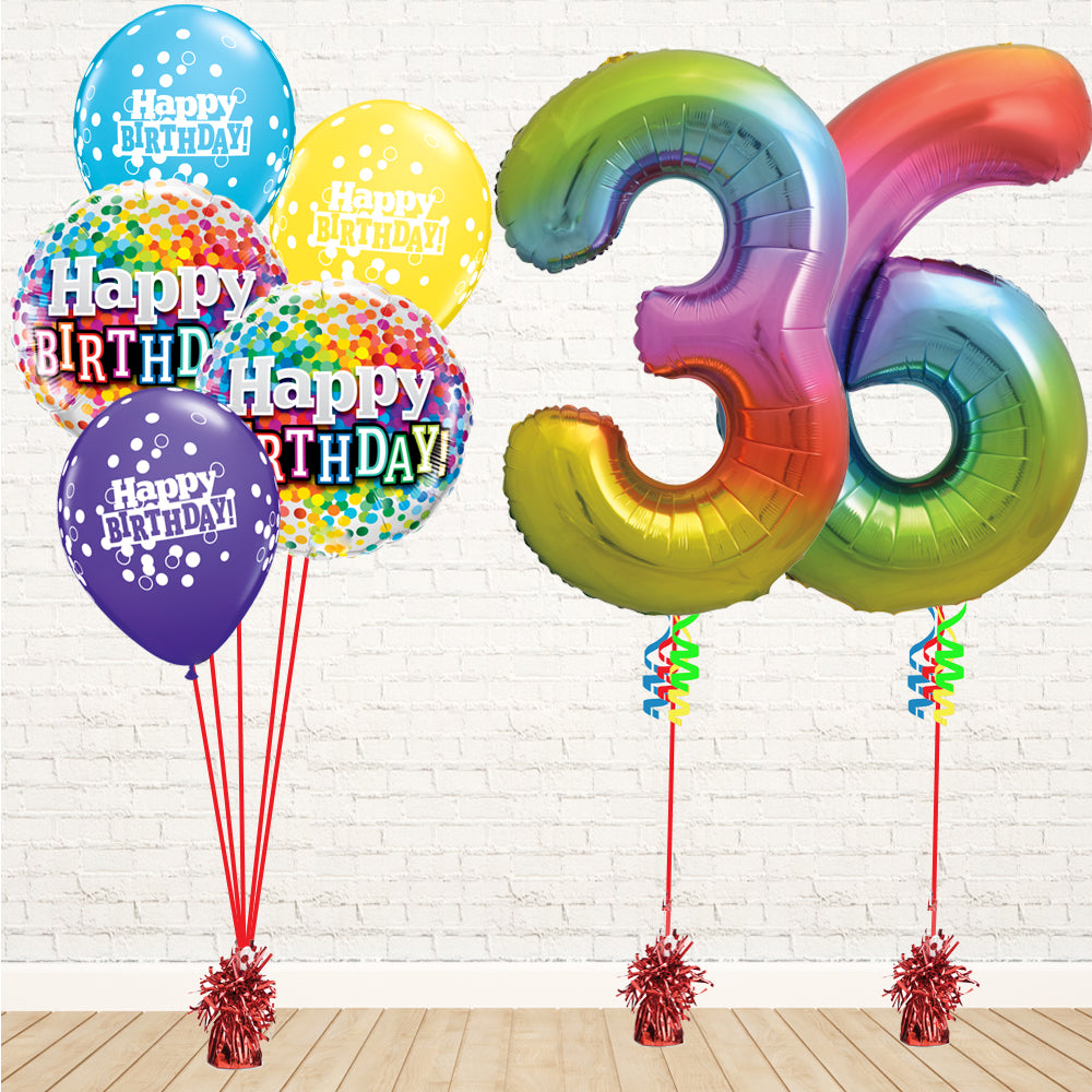 Jolly Rainbow Number Birthday Package - PartyFeverLtd