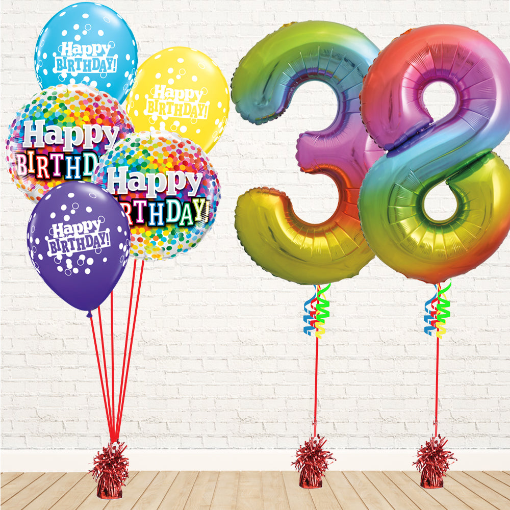 Jolly Rainbow Number Birthday Package - PartyFeverLtd