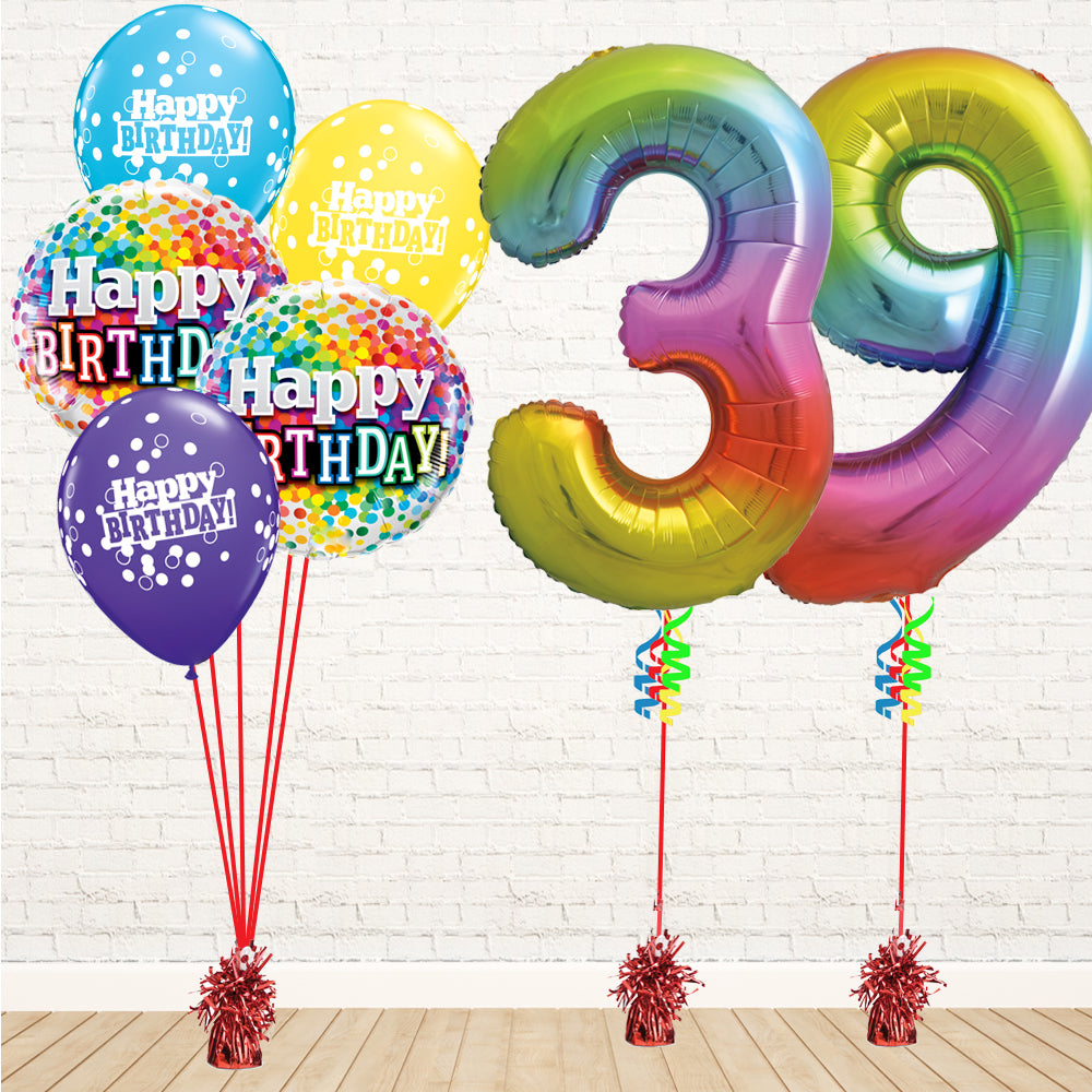 Jolly Rainbow Number Birthday Package - PartyFeverLtd