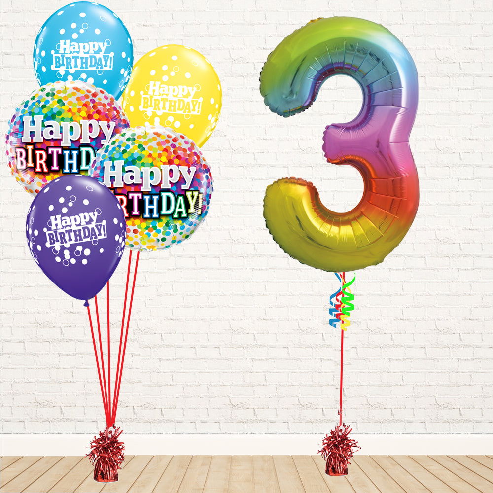 Jolly Rainbow Number Birthday Package - PartyFeverLtd