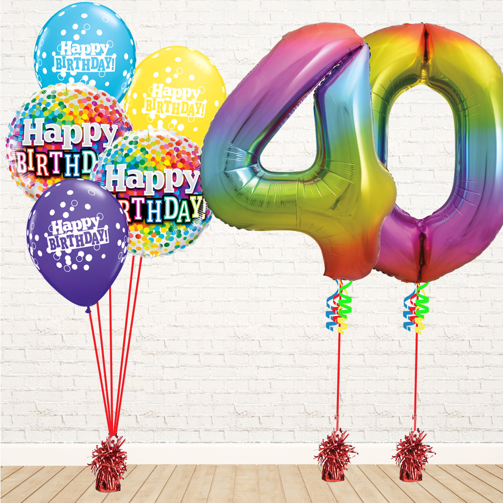 Jolly Rainbow Number Birthday Package - PartyFeverLtd