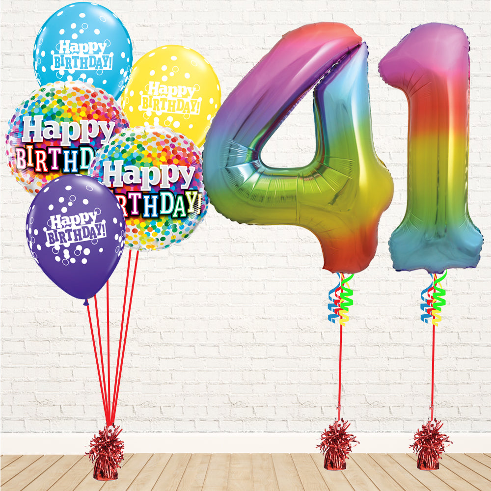 Jolly Rainbow Number Birthday Package - PartyFeverLtd