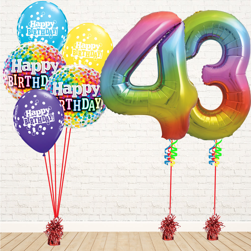 Jolly Rainbow Number Birthday Package - PartyFeverLtd