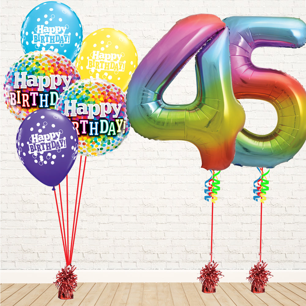 Jolly Rainbow Number Birthday Package - PartyFeverLtd