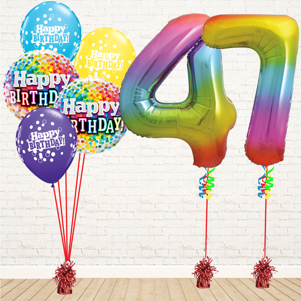 Jolly Rainbow Number Birthday Package - PartyFeverLtd