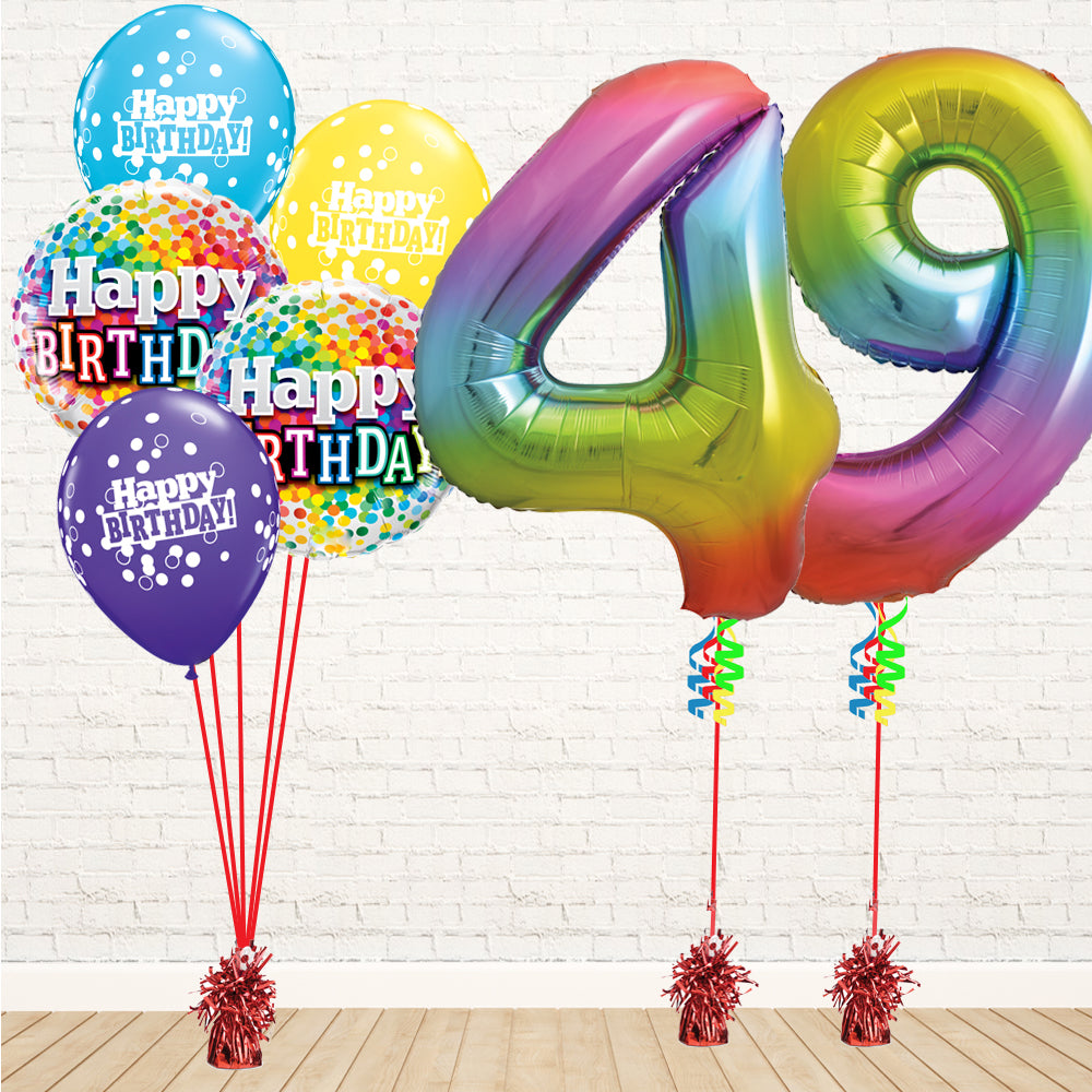 Jolly Rainbow Number Birthday Package - PartyFeverLtd