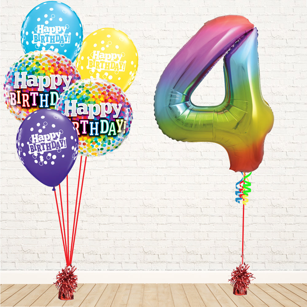 Jolly Rainbow Number Birthday Package - PartyFeverLtd