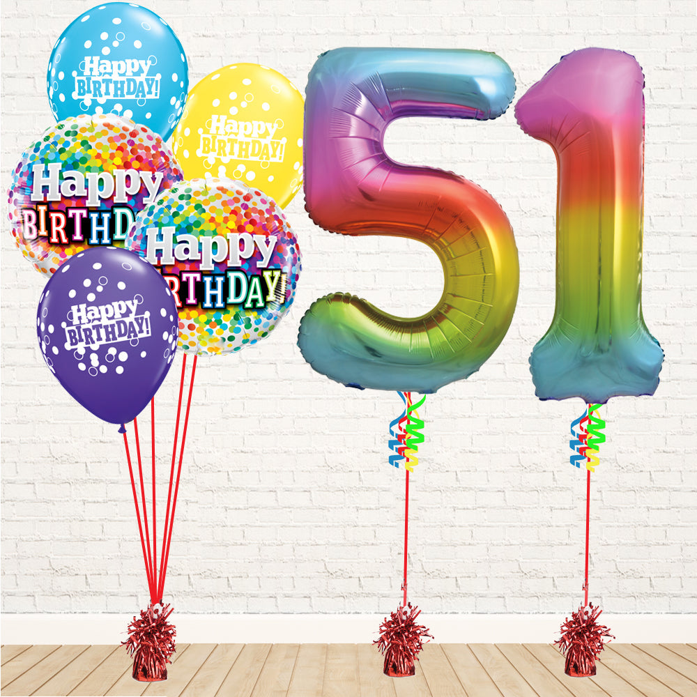 Jolly Rainbow Number Birthday Package - PartyFeverLtd