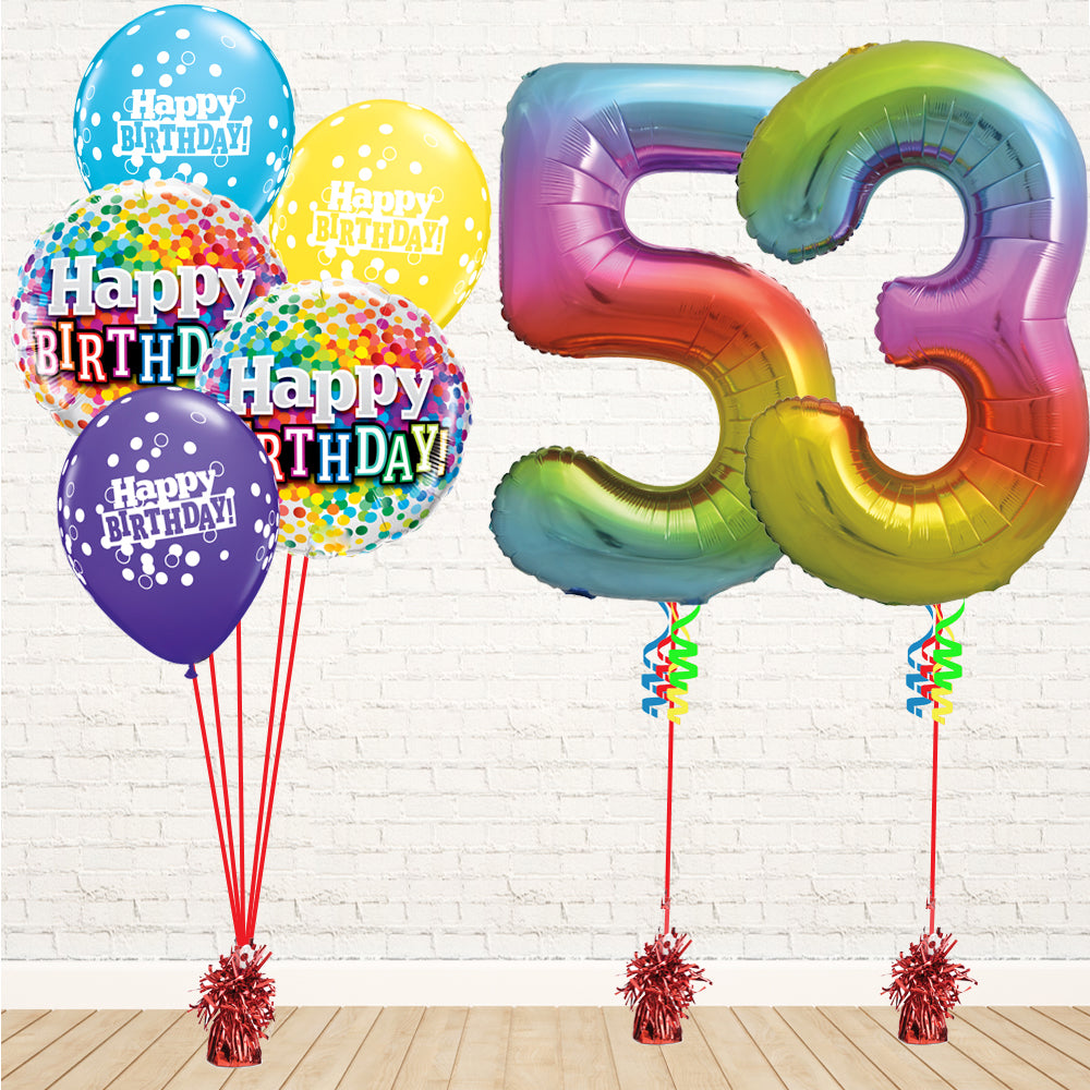 Jolly Rainbow Number Birthday Package - PartyFeverLtd