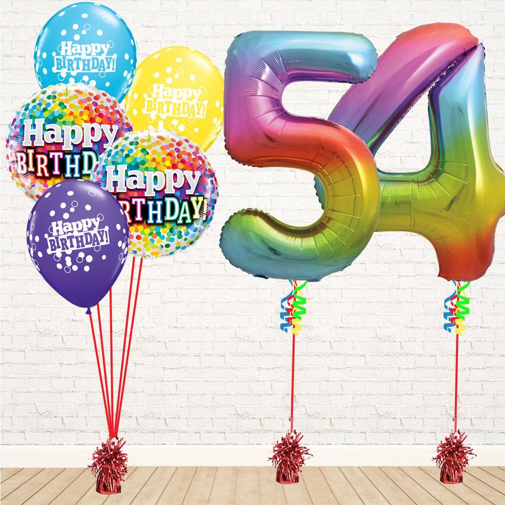 Jolly Rainbow Number Birthday Package - PartyFeverLtd