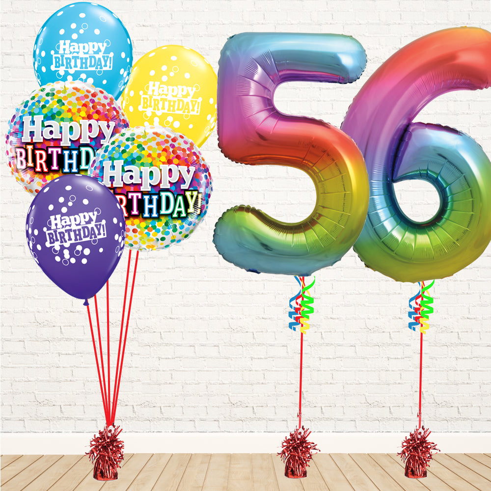 Jolly Rainbow Number Birthday Package - PartyFeverLtd