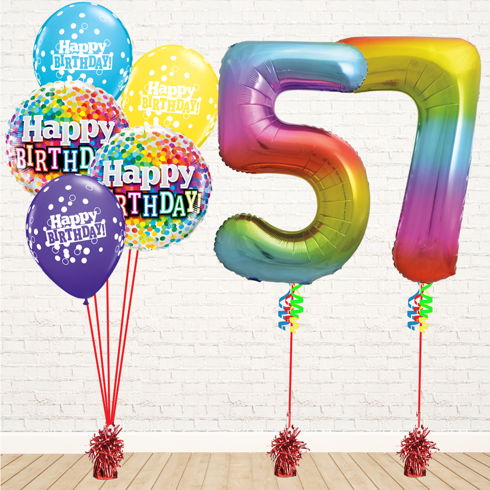 Jolly Rainbow Number Birthday Package - PartyFeverLtd