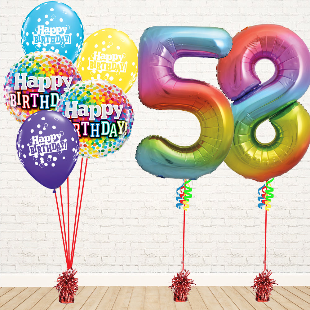 Jolly Rainbow Number Birthday Package - PartyFeverLtd