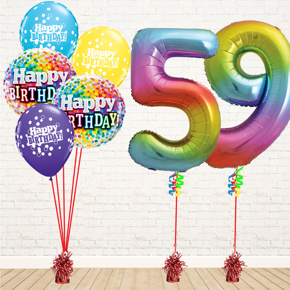 Jolly Rainbow Number Birthday Package - PartyFeverLtd