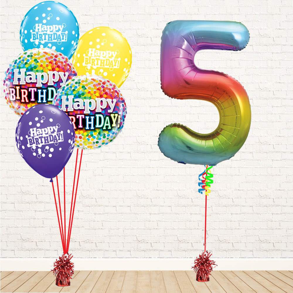 Jolly Rainbow Number Birthday Package - PartyFeverLtd