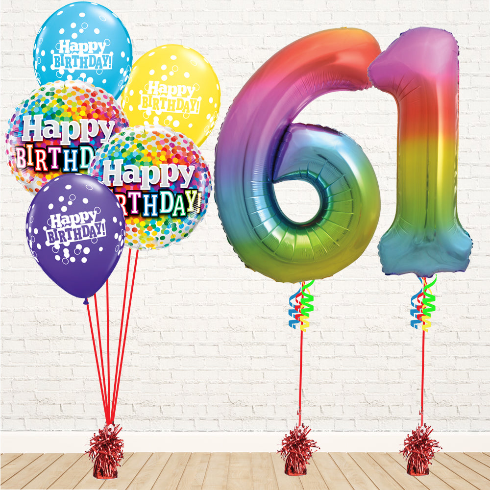 Jolly Rainbow Number Birthday Package - PartyFeverLtd