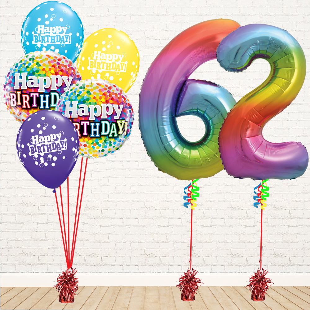 Jolly Rainbow Number Birthday Package - PartyFeverLtd