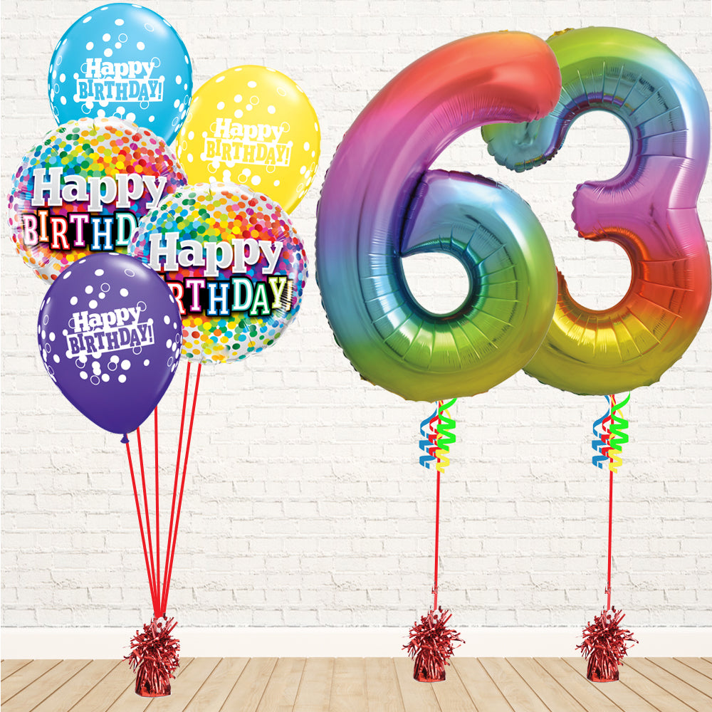 Jolly Rainbow Number Birthday Package - PartyFeverLtd