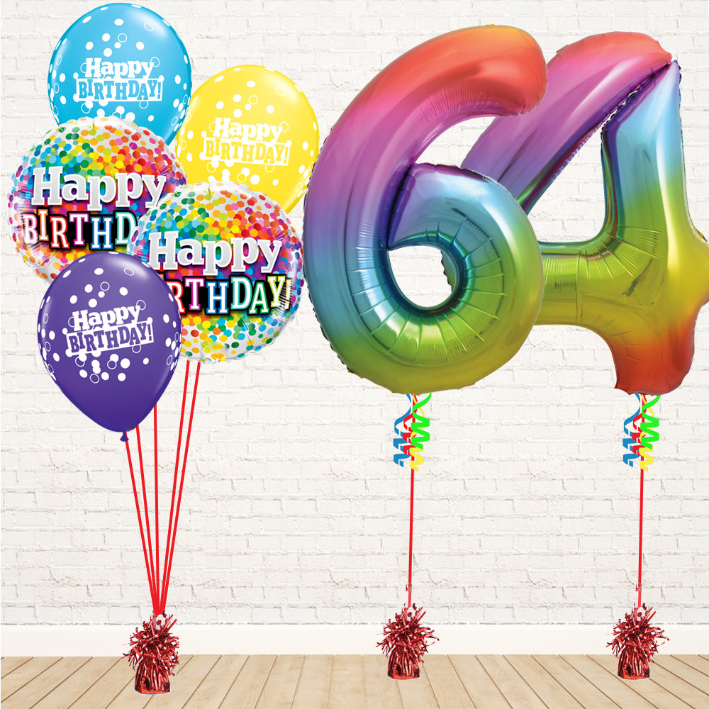 Jolly Rainbow Number Birthday Package - PartyFeverLtd