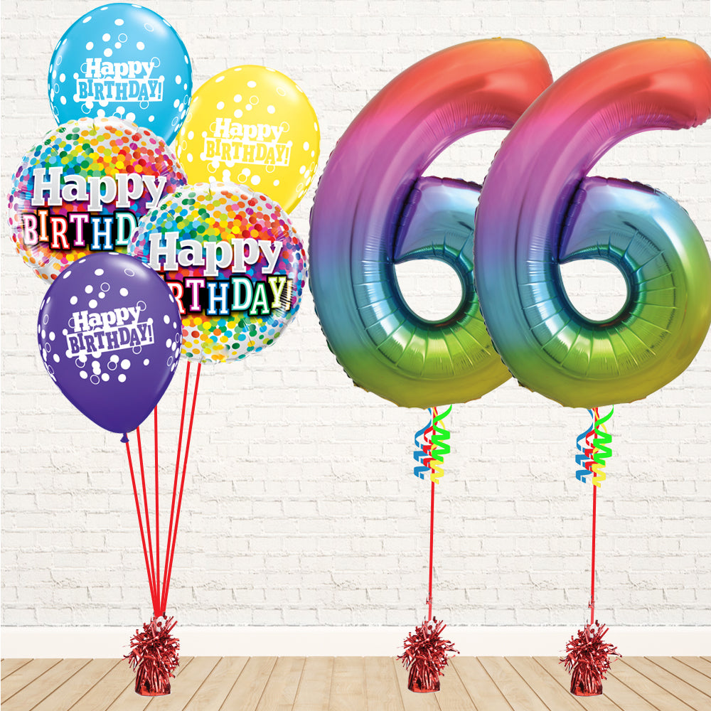 Jolly Rainbow Number Birthday Package - PartyFeverLtd