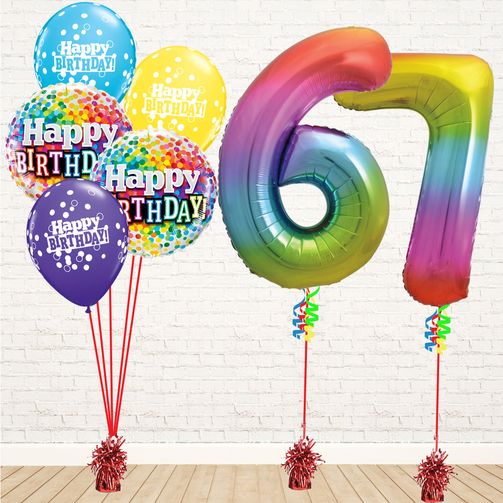 Jolly Rainbow Number Birthday Package - PartyFeverLtd