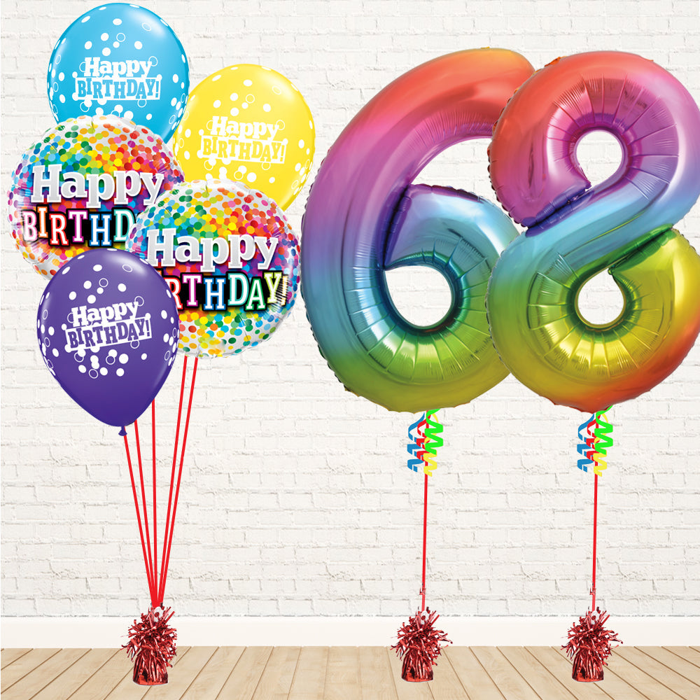 Jolly Rainbow Number Birthday Package - PartyFeverLtd