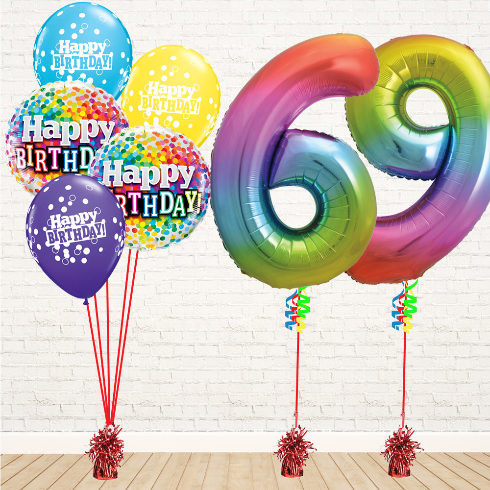 Jolly Rainbow Number Birthday Package - PartyFeverLtd