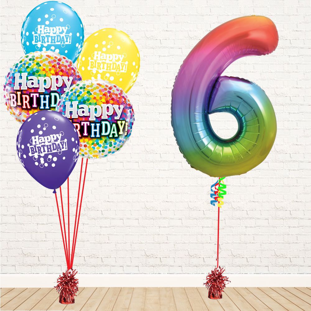 Jolly Rainbow Number Birthday Package - PartyFeverLtd