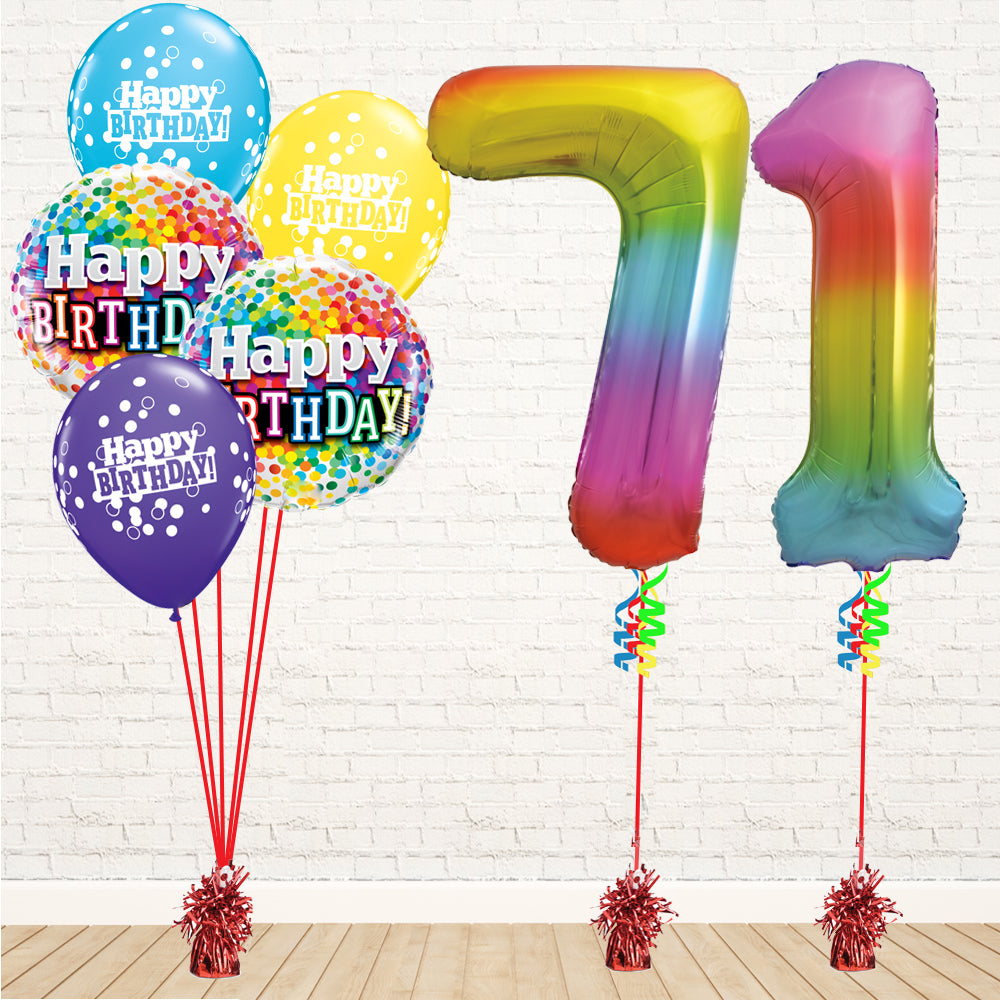 Jolly Rainbow Number Birthday Package - PartyFeverLtd