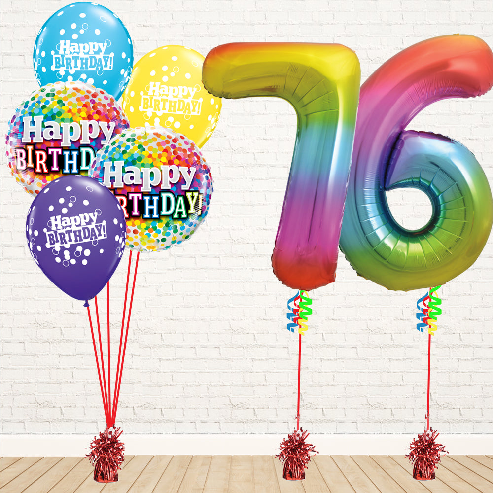 Jolly Rainbow Number Birthday Package - PartyFeverLtd