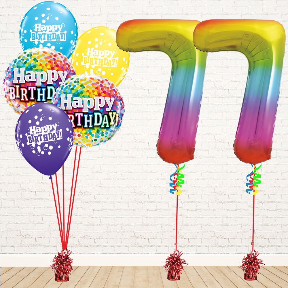 Jolly Rainbow Number Birthday Package - PartyFeverLtd