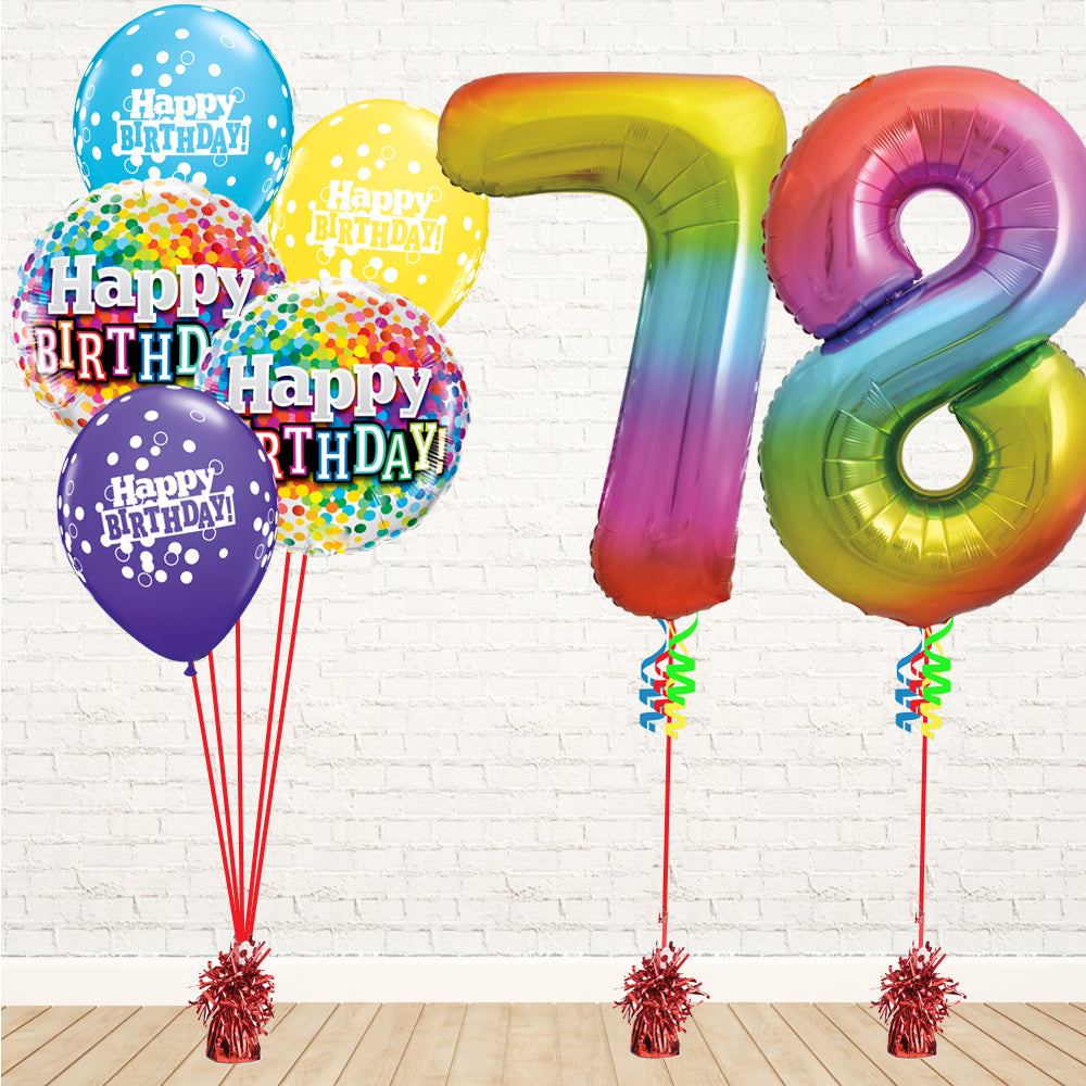 Jolly Rainbow Number Birthday Package - PartyFeverLtd