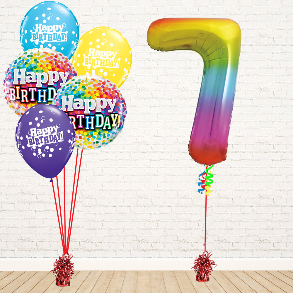 Jolly Rainbow Number Birthday Package - PartyFeverLtd