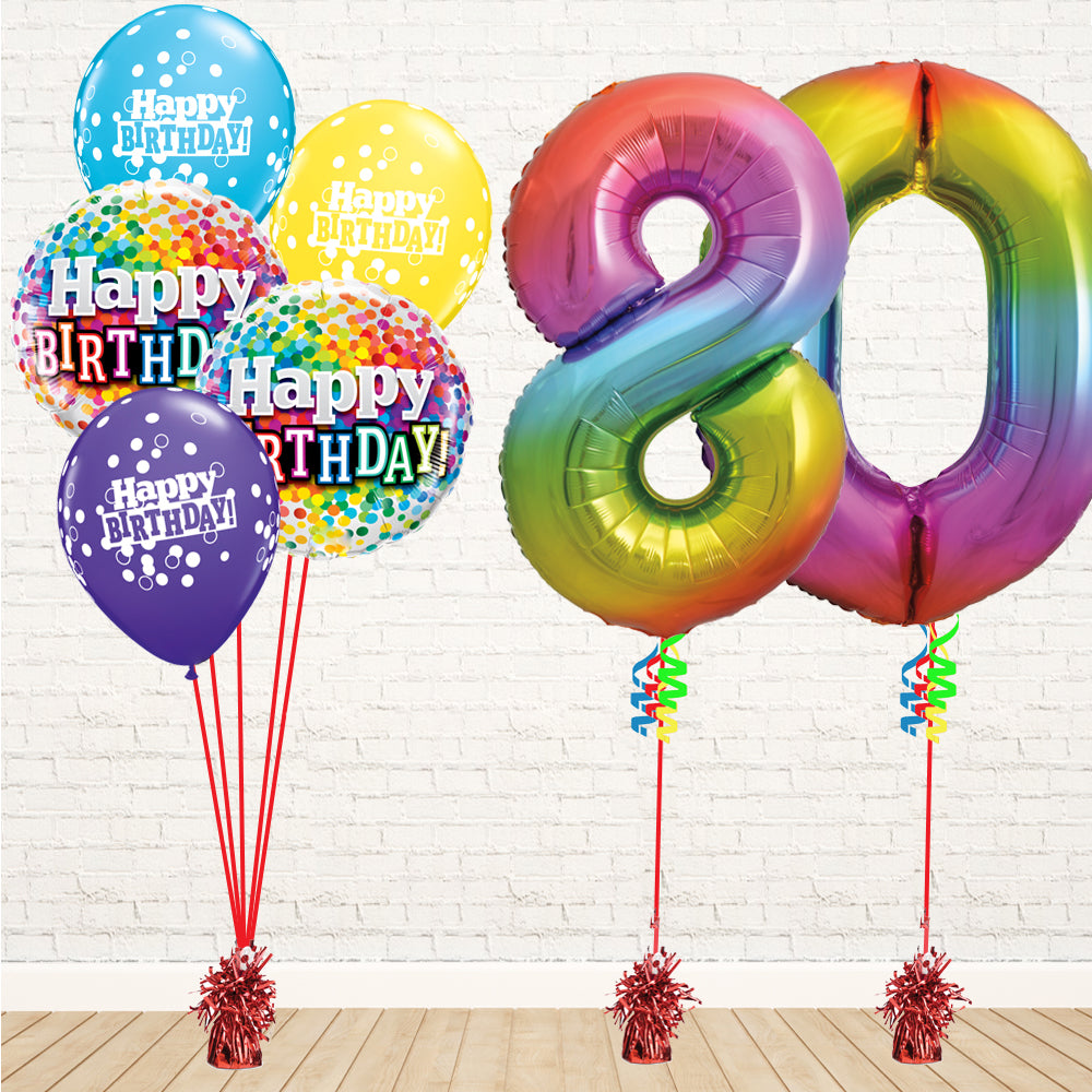 Jolly Rainbow Number Birthday Package - PartyFeverLtd