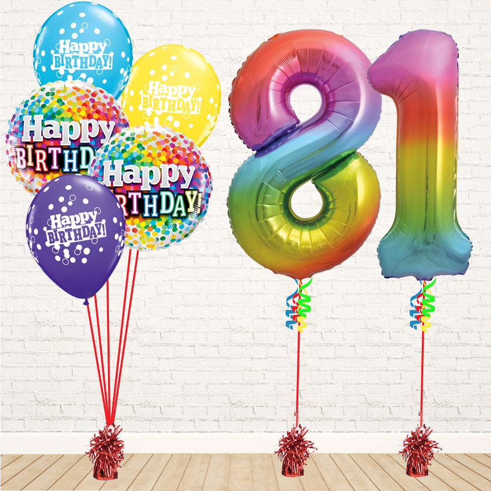 Jolly Rainbow Number Birthday Package - PartyFeverLtd