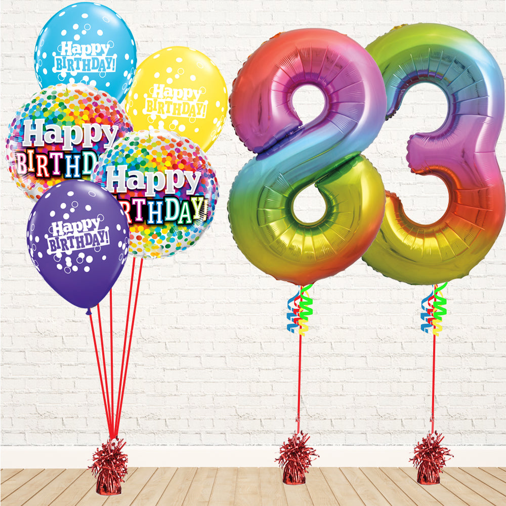 Jolly Rainbow Number Birthday Package - PartyFeverLtd