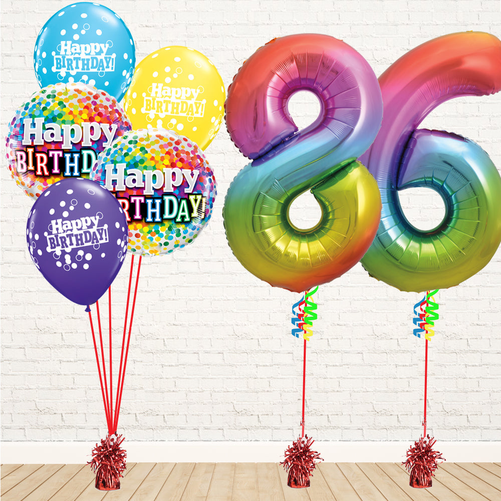 Jolly Rainbow Number Birthday Package - PartyFeverLtd