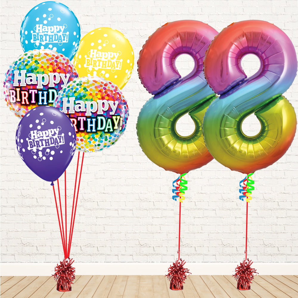 Jolly Rainbow Number Birthday Package - PartyFeverLtd