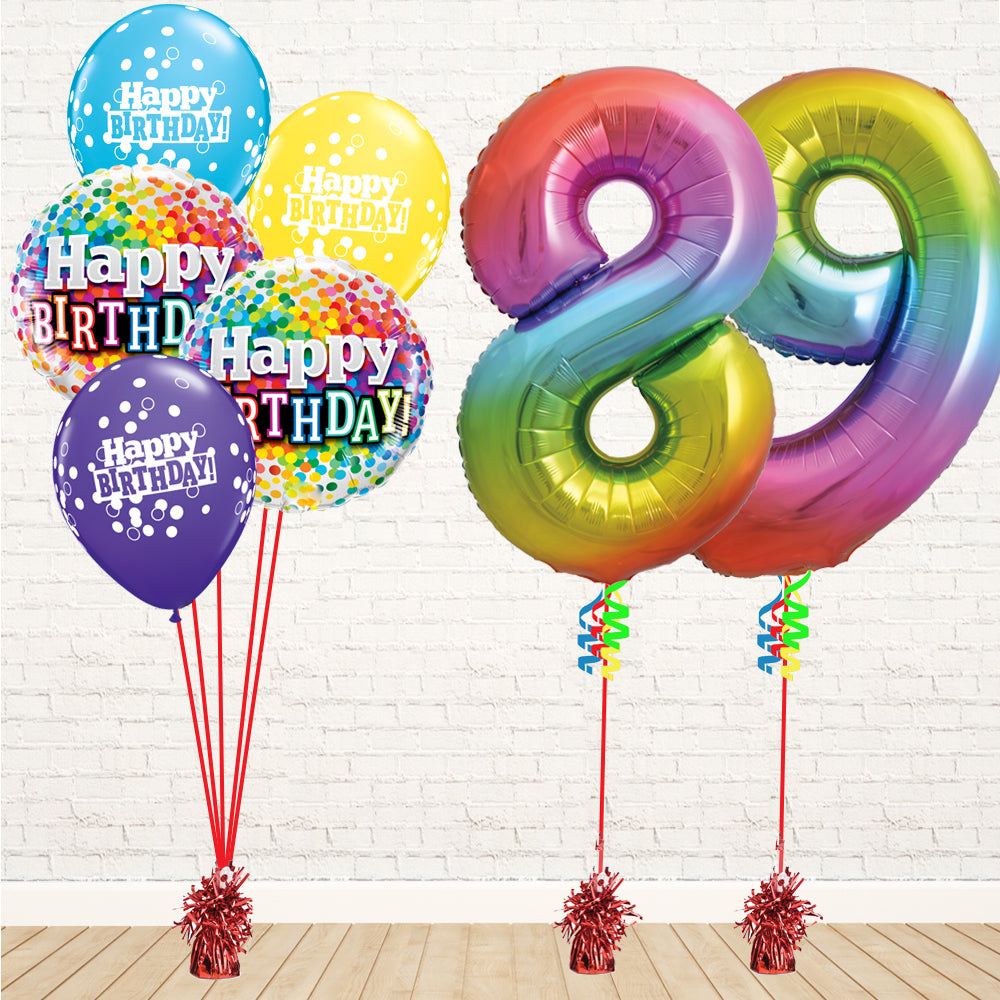 Jolly Rainbow Number Birthday Package - PartyFeverLtd